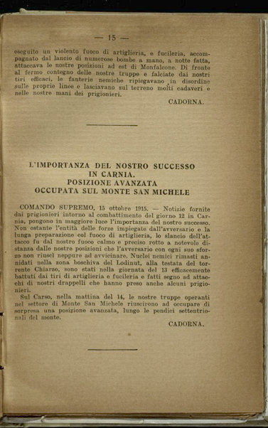 Il diario della nostra guerra : bollettini ufficiali dell'esercito e della marina